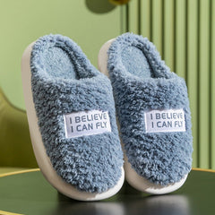 Cozy Cartoon Cotton Slippers Women's Dormitory Non - slip for Indoors MT002 Blue