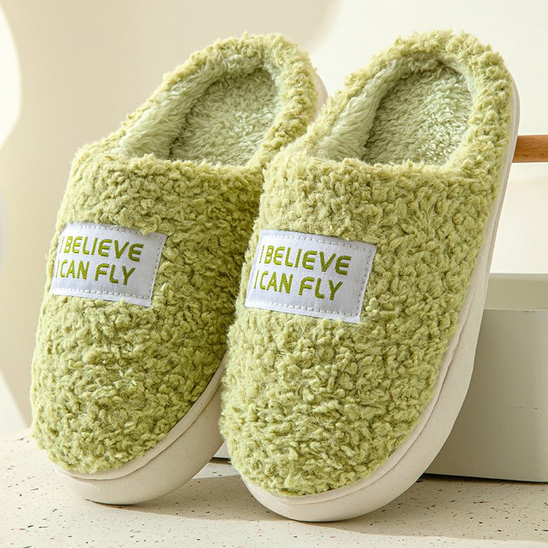 Cozy Cartoon Cotton Slippers Women's Dormitory Non - slip for Indoors MT002 Green