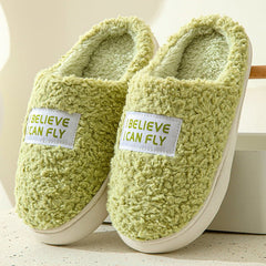 Cozy Cartoon Cotton Slippers Women's Dormitory Non - slip for Indoors MT002 Green