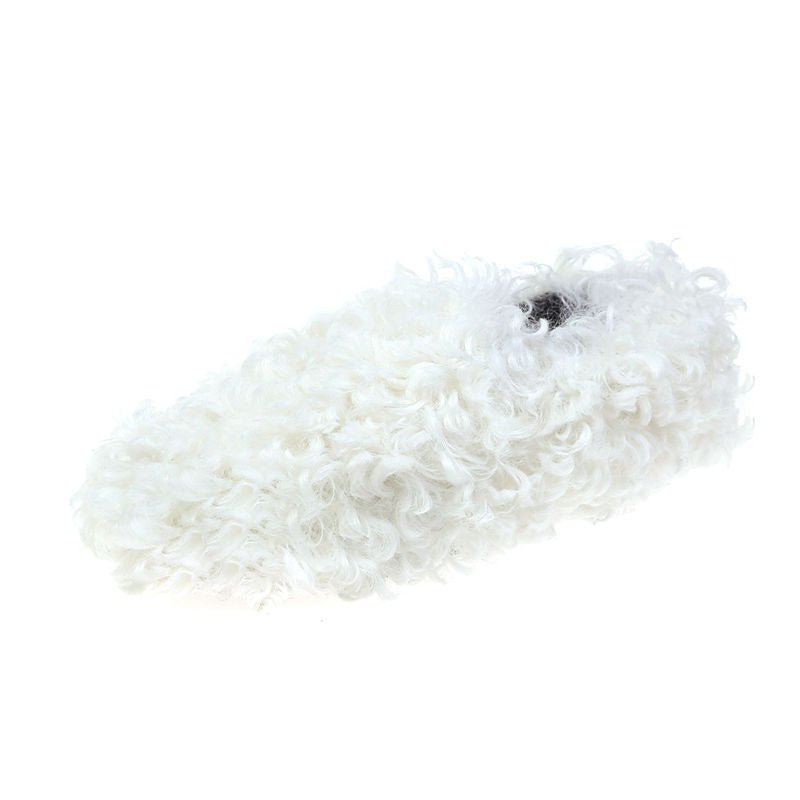 Cozy Slip - Ons Lamb Curly Pumps Women's Flat Bottom for Women White