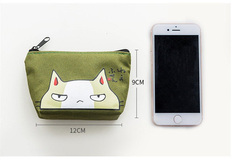 Creative Cartoon Canvas Printing Coin Clutch Bag Green