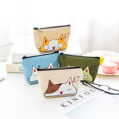 Creative Cartoon Canvas Printing Coin Clutch Bag Green