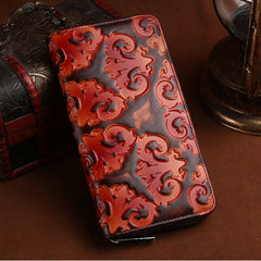 Creative Top Layer Leather Women's Vintage Wallet Brown White