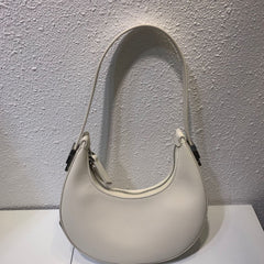 Crescent Leather Clutch - Small Moon Bag & Portable Shoulder Bag Brown