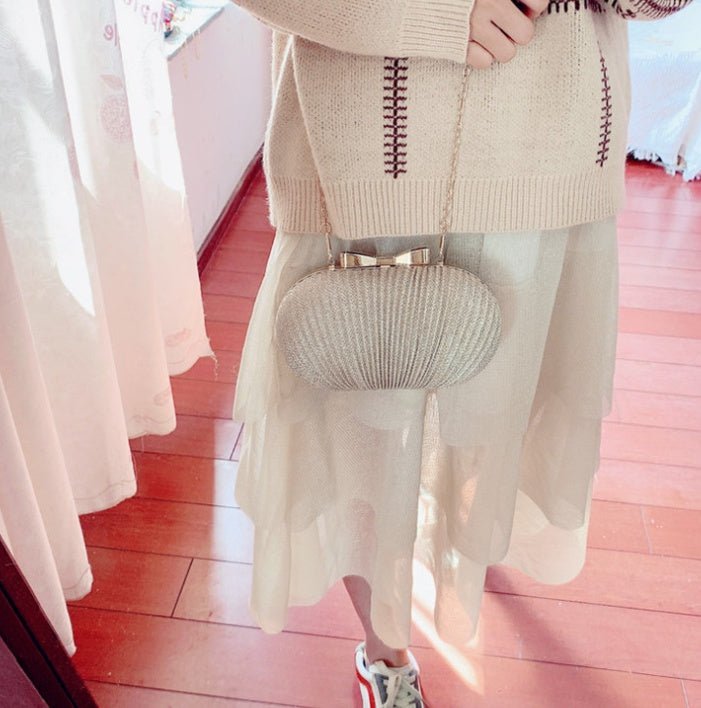 Crossbody Frosted Clutch Bag Gold
