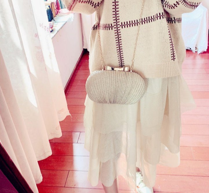 Crossbody Frosted Clutch Bag Gold