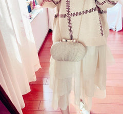 Crossbody Frosted Clutch Bag Gold