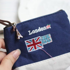 Cute Creative Personalized Cartoon Ladies Short Wallet Purple Tower