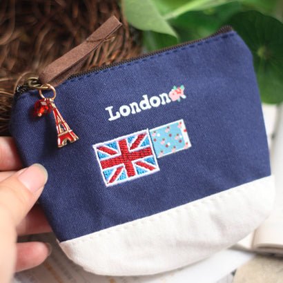 Cute Creative Personalized Cartoon Ladies Short Wallet Red tower