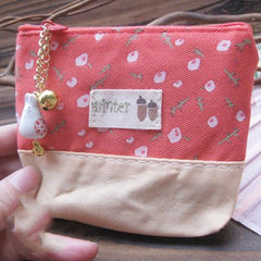 Cute Creative Personalized Cartoon Ladies Short Wallet Orange series