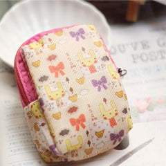 Cute Creative Personalized Cartoon Ladies Short Wallet Mobile phone bag yellow rabbit