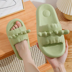 Cute Playful Deer Horn Slippers Summer Women's Comfort House Shoes Dark Gray