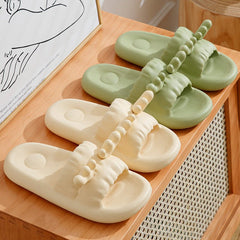 Cute Playful Deer Horn Slippers Summer Women's Comfort House Shoes Dark Gray