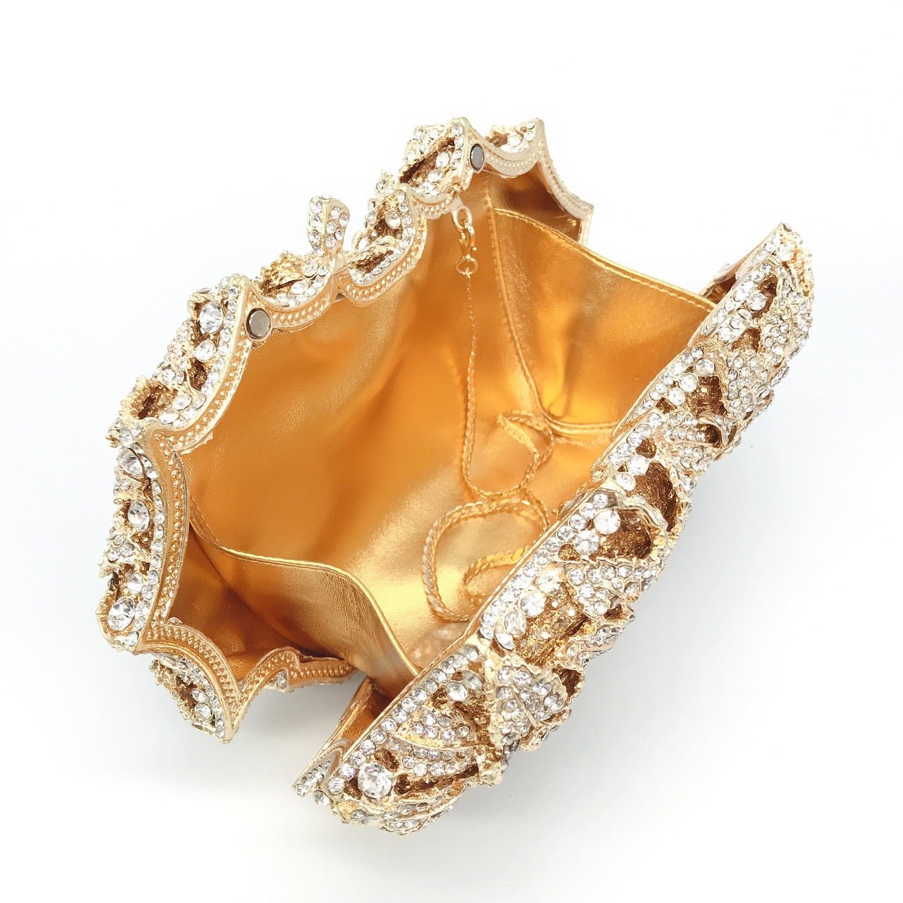 Dazzling Rose Diamond Hollow Dinner Bag Silver