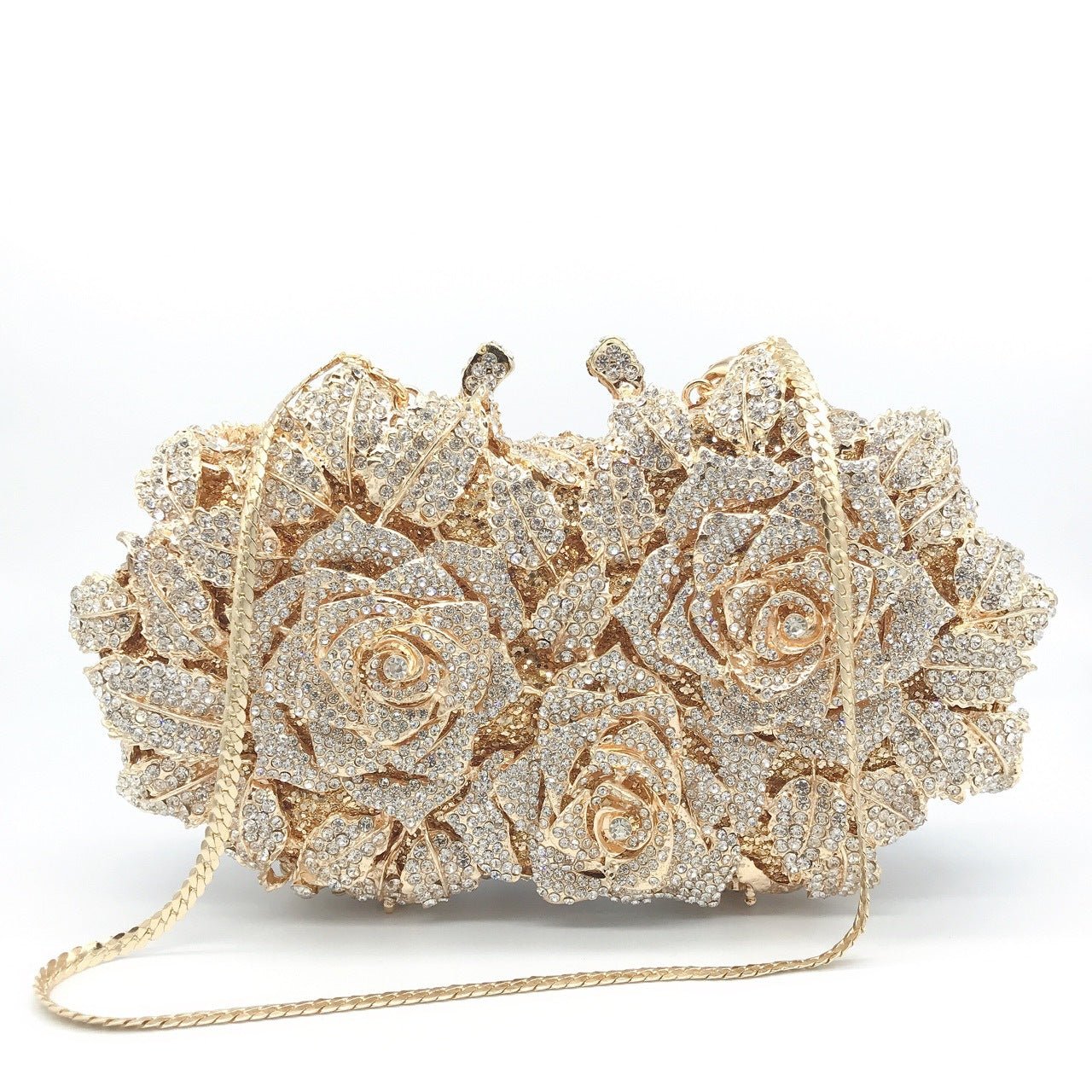 Dazzling Rose Diamond Hollow Dinner Bag Silver