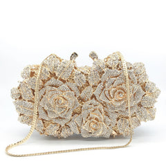 Dazzling Rose Diamond Hollow Dinner Bag Silver