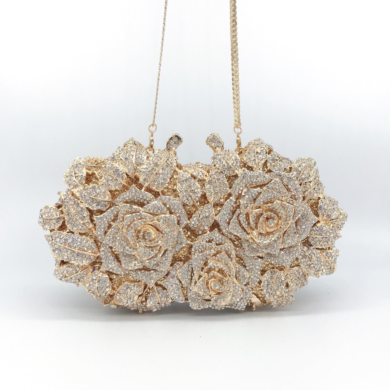 Dazzling Rose Diamond Hollow Dinner Bag Silver
