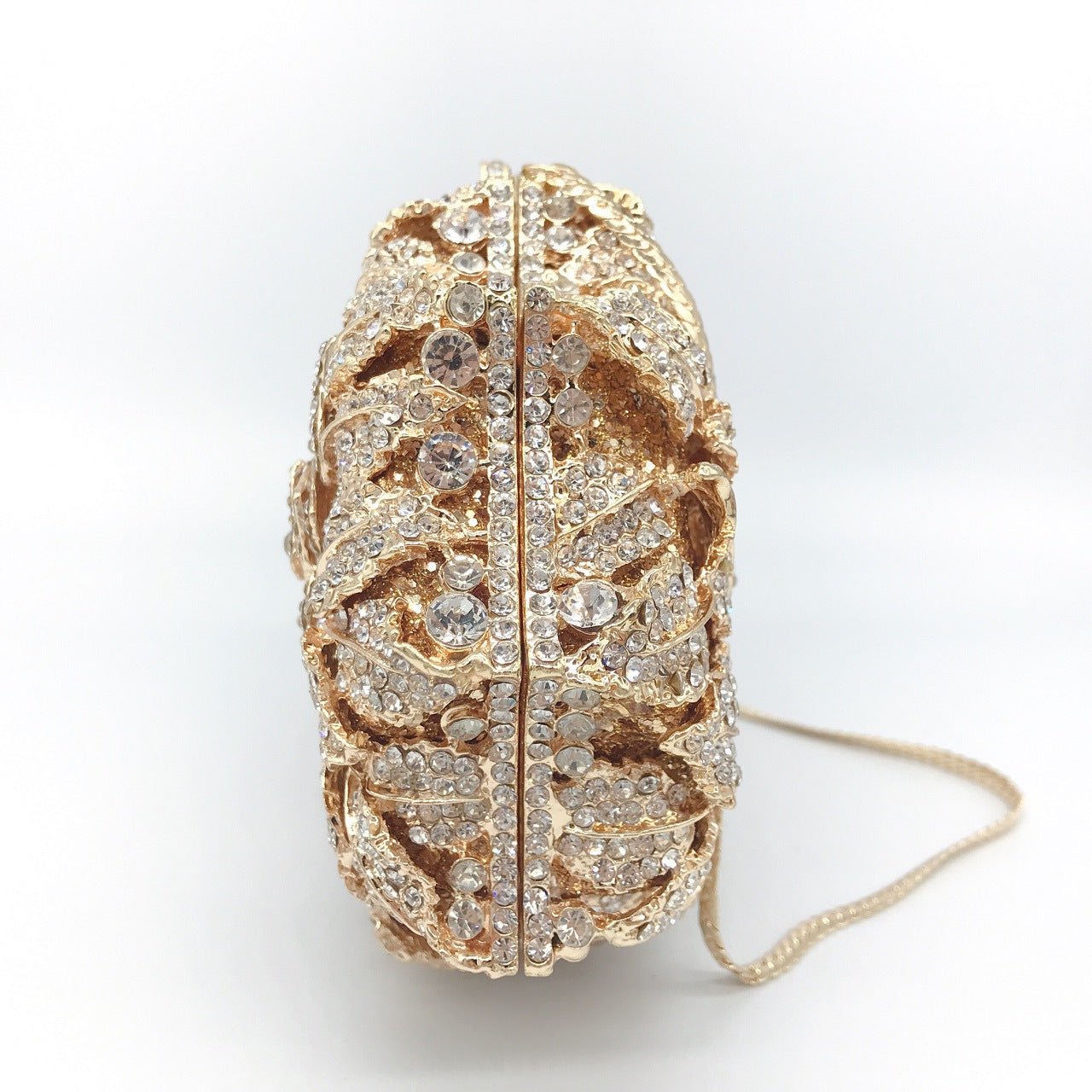 Dazzling Rose Diamond Hollow Dinner Bag Gold