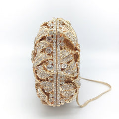Dazzling Rose Diamond Hollow Dinner Bag Gold