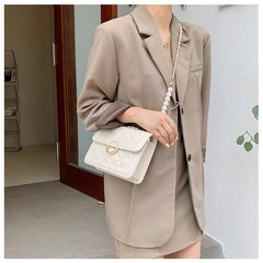 Diamond Chain Crossbody Shoulder Bag for Chic Elegance Blue Plus Size
