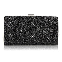 Diamond - Encrusted Elegant Clutch Bag for Party Events Black