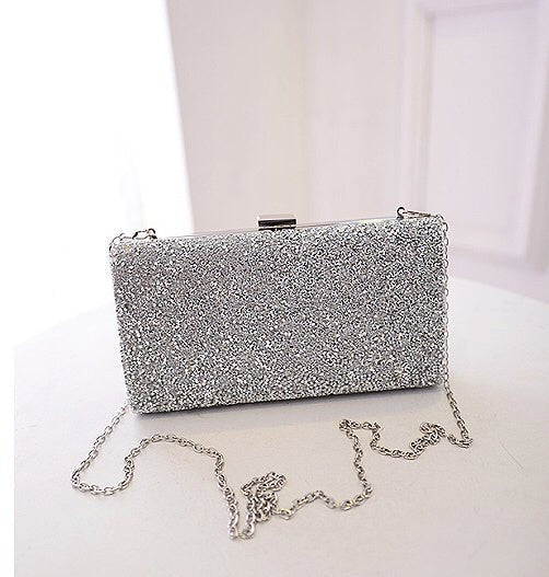 Diamond - Encrusted Elegant Clutch Bag for Party Events A Gold