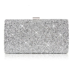 Diamond - Encrusted Elegant Clutch Bag for Party Events Silver