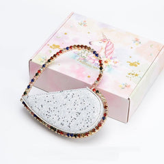 Diamond Heart - shaped Clutch Diamond Dinner Bag Clutch Small Fluorescent purple