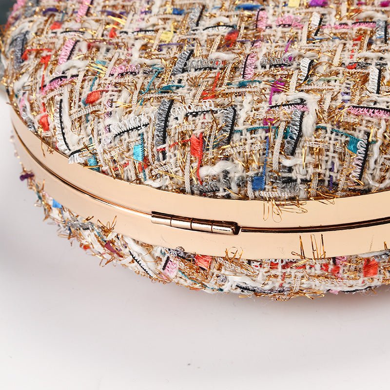 Dinner Handmade Small Fragrance Clutch Bag Apricot