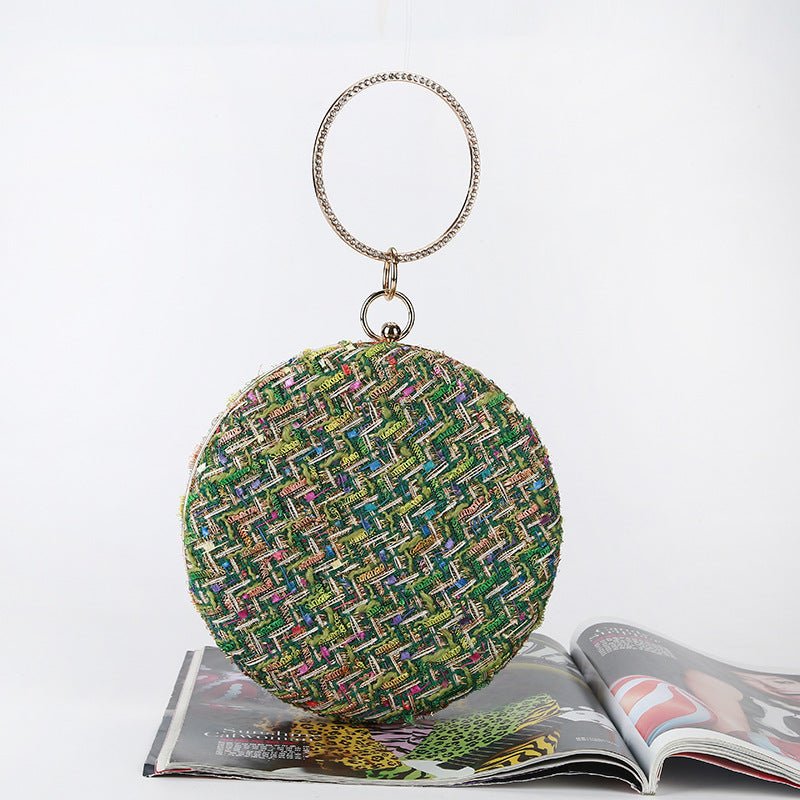 Dinner Handmade Small Fragrance Clutch Bag Green