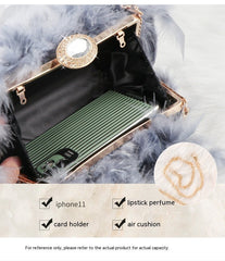 Dinner Rhinestone - encrusted Chain Evening Messenger Bag Black