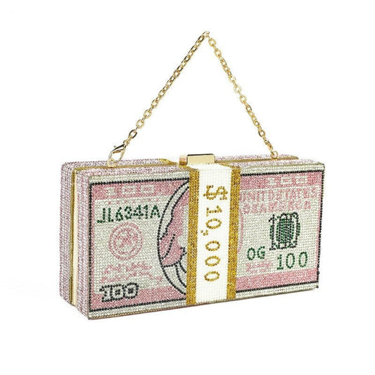 Dollar Print Clutch Messenger Bag for Stylish Fashion Statements Pink