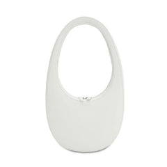 Egg - Shaped Snake Print Clutch White