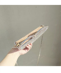 Elegant Heart - Shaped Clutch: Flashing Diamond Dinner Bag Silver