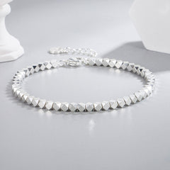 Elegant Light Luxury Silver - Plated Blessing Card Bracelet Broken Silver Bracelet