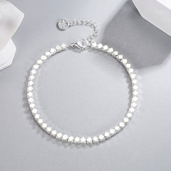 Elegant Light Luxury Silver - Plated Blessing Card Bracelet Broken Silver Bracelet
