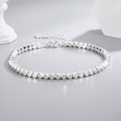 Elegant Light Luxury Silver - Plated Blessing Card Bracelet Broken Silver Bracelet