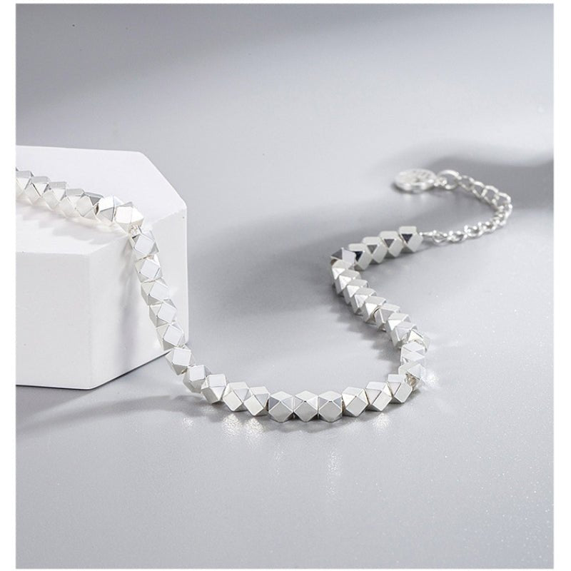Elegant Light Luxury Silver - Plated Blessing Card Bracelet Broken Silver Bracelet
