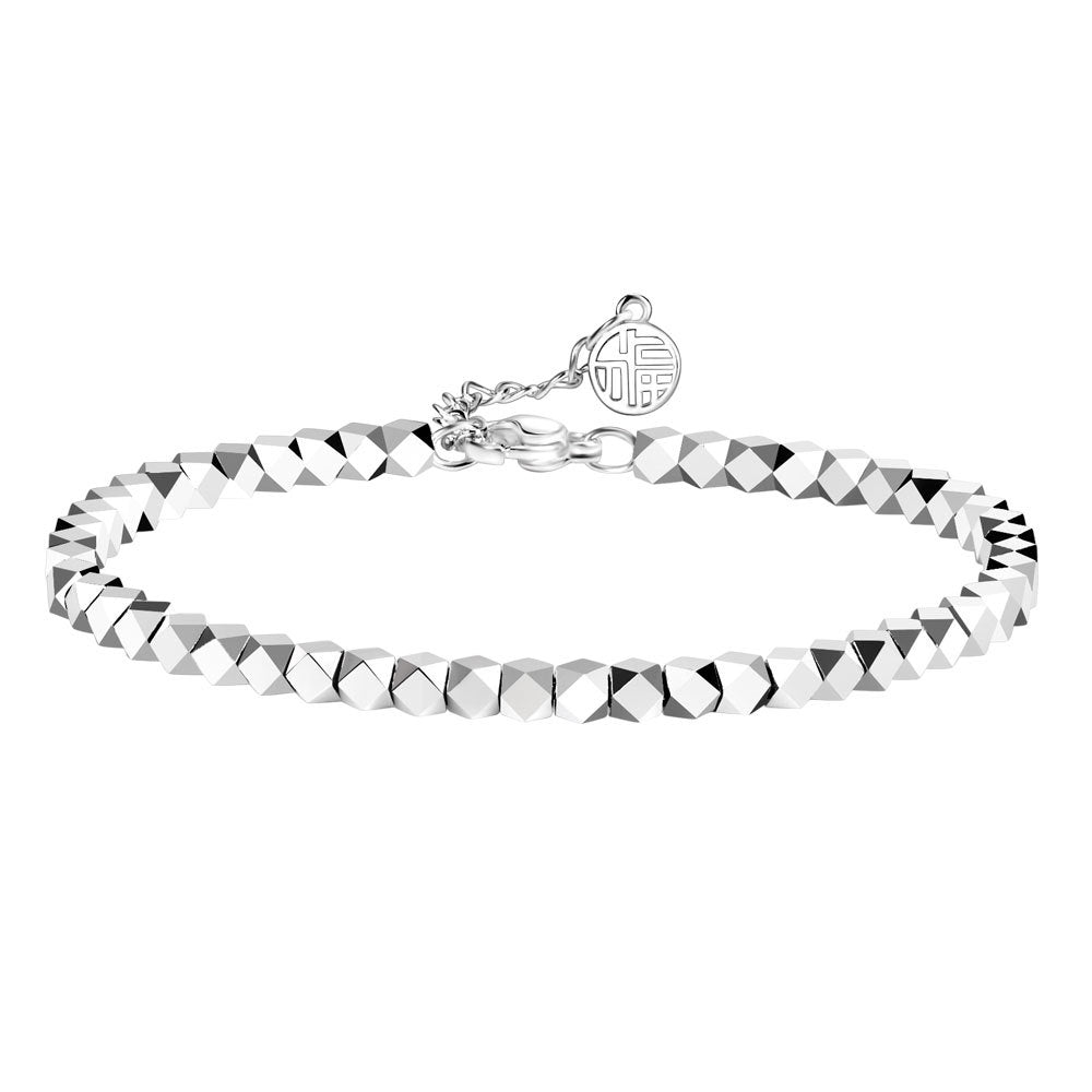 Elegant Light Luxury Silver - Plated Blessing Card Bracelet Broken Silver Bracelet
