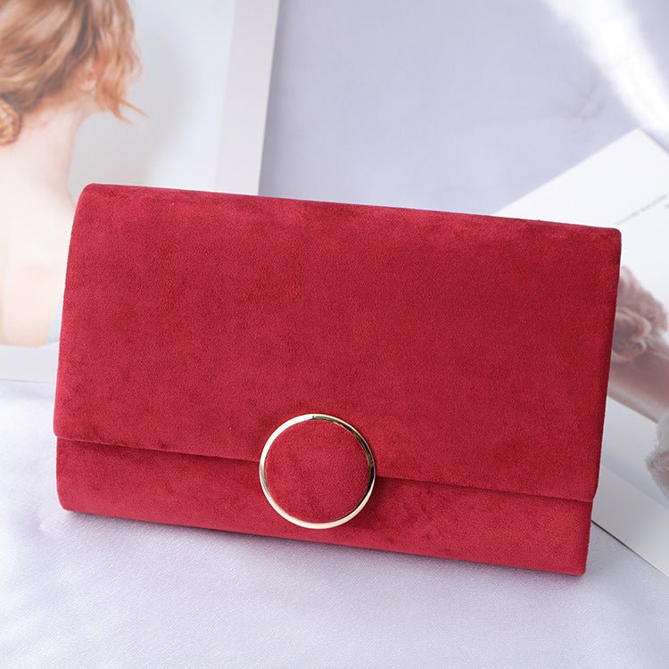 Elegant Red Dress Chain Clutch Bag for Ladies Maroon