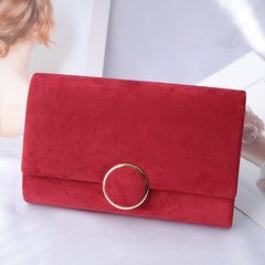 Elegant Red Dress Chain Clutch Bag for Ladies Maroon