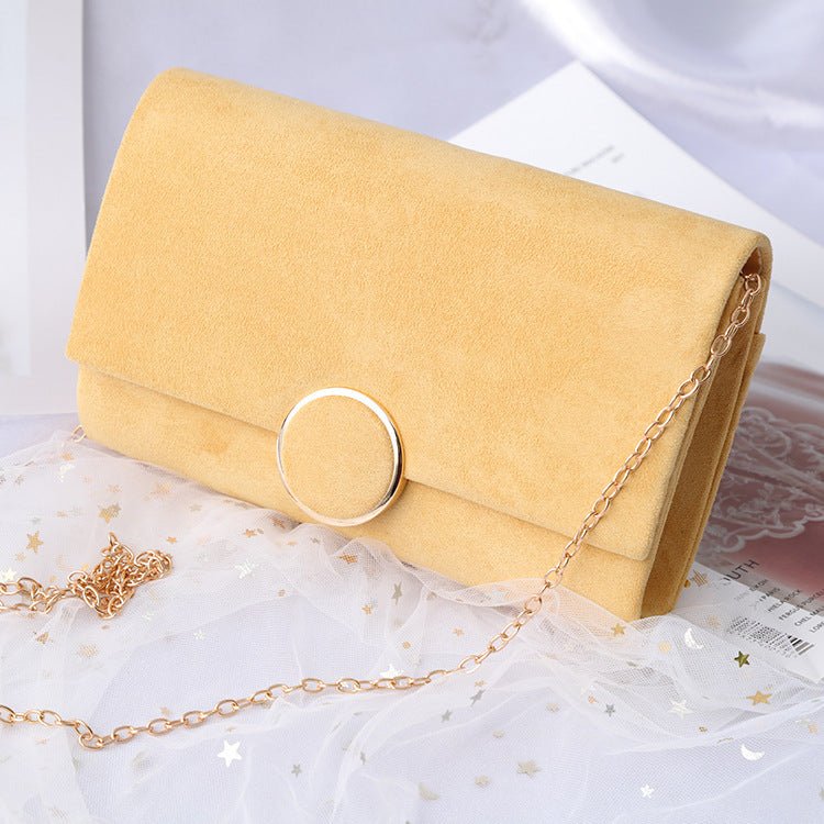 Elegant Red Dress Chain Clutch Bag for Ladies Yellow