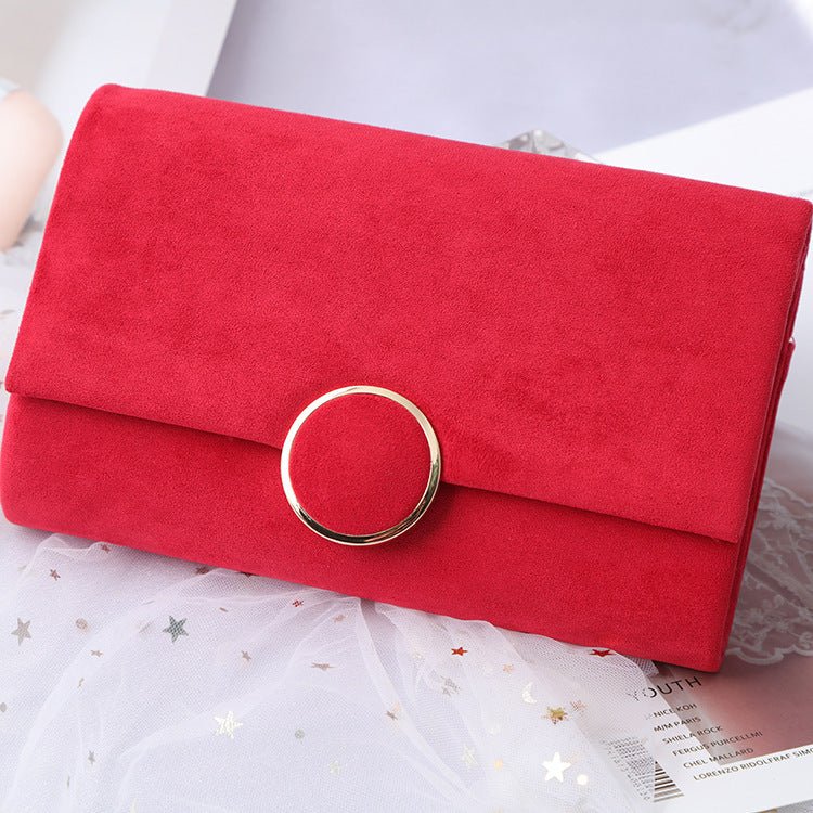 Elegant Red Dress Chain Clutch Bag for Ladies Red