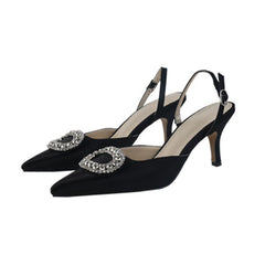 Elegant Rhinestone High Heels Women Pumps Black