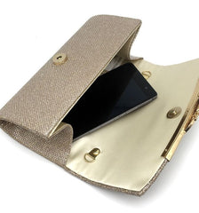 Elegant Wedding Clutch Shoulder Bag with Chain Red