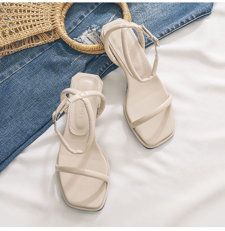Elevated Style Women's Minimalist Trendy Sandals New Summer Retro Beige