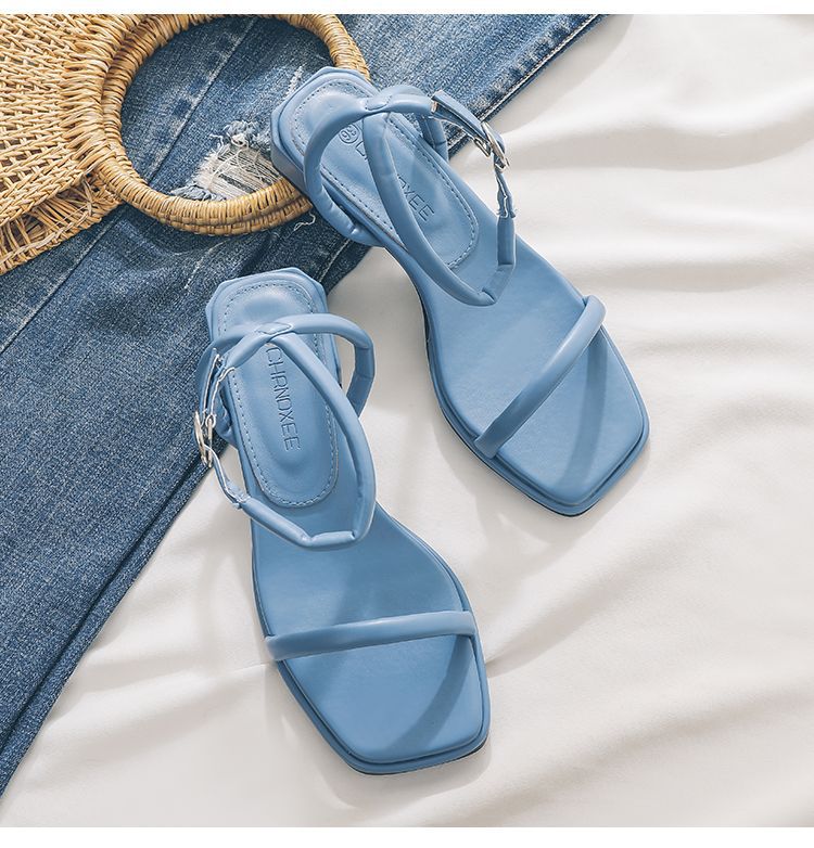 Elevated Style Women's Minimalist Trendy Sandals New Summer Retro Blue