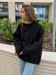 European and American Loose Sweater Black