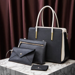 European Style Clutch Large Handbag Black