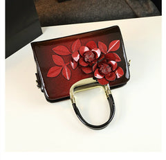 Fairy Flowers Hand Crossbody Bag with Everything Charm Wine Red